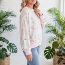  Floral Twist Trim Long Sleeve Top | S-XL