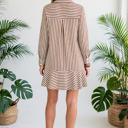  Striped Ruffle Hem Collared Mini Dress | S-XL