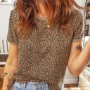 Leopard Print Crew Neck Tee | S-XL