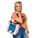 Cowhide W/ Turquoise Leather Pocket Neoprene Beach Tote