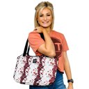 Cowhide W/ Turquoise Leather Pocket Neoprene Beach Tote