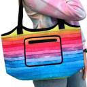 Rainbow Neoprene Beach Tote