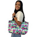 Purple Tie Dye Pocket Neoprene Beach Tote