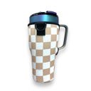 Tan Checkerboard 25-35oz Handled Tumbler Carrying Sleeve 25-35oz Handled Tumbler Carrying Sleeve