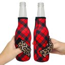 Red Plaid w/ Leopard Bottleneck Handler 12oz Bottleneck Handler