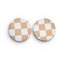 Tan Checkerboard Car Coasters Neoprene Car Coasters (Set of 2)