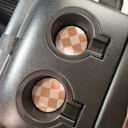 Tan Checkerboard Car Coasters Neoprene Car Coasters (Set of 2)