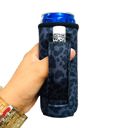 Black Leopard Slim Can Handler 12oz Pocketed Slim Can Handler