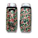 Christmas Camo Slim Can Handler 12oz Pocketed Slim Can Handler