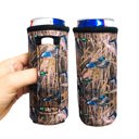 Duck Hunting Slim Can Handler 12oz Pocketed Slim Can Handler