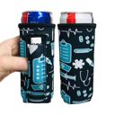 Nurse Slim Can Handler 12oz Pocketed Slim Can Handler