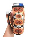 Sunflowers & Checkers Slim Can Handler 12oz Pocketed Slim Can Handler