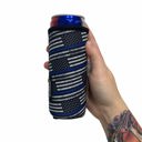 Back The Blue Slim Can Handler 12oz Pocketed Slim Can Handler