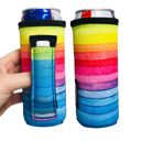 Rainbow Slim Can Handler 12oz Pocketed Slim Can Handler