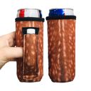 Deer Hide Slim Can Handler 12oz Pocketed Slim Can Handler