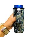 Fish Camo Slim Can Handler 12oz Pocketed Slim Can Handler