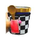 Checkerboard w/ Neon Pink Pint Ice Cream Handler