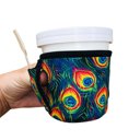 Peacock Feathers Pint Ice Cream Handler
