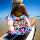 Tie Dye W Leopard Neoprene Beach Tote