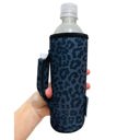 Black Leopard Water Bottle Handler 16oz Water Bottle & 24oz Can Handler