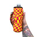 Retro Checkerboard Water Bottle Handler 16oz Water Bottle & 24oz Can Handler