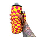 Retro Checkerboard Water Bottle Handler 16oz Water Bottle & 24oz Can Handler