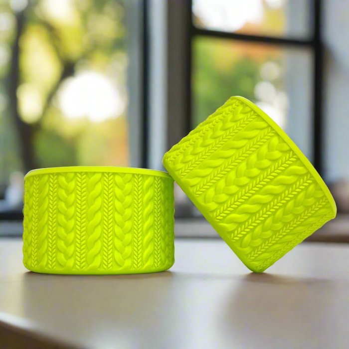 Christine Cable Knit Silicone Tumbler Boot | Chartreuse
