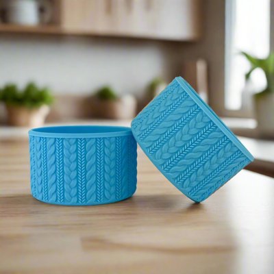 Rylie Cable Knit Silicone Tumbler Boot | Sky Blue