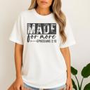  Made for More Black Graphic Tee Christian Faith Shirt with Ephesians 2:10 Verse, Inspirational Bible Quote Top, Minimalist Spiritual Gift for Women
