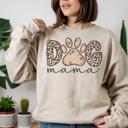  Leopard Dog Mama Crewneck Sweatshirt – Cozy Animal Print Dog Lover Pullover, Cute Pet Mom Gift, Trendy Fall and Winter Top