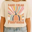  Farm Fresh Pumpkin Retro Fall Graphic Tee Vintage Autumn Harvest Thanksgiving T-Shirt
