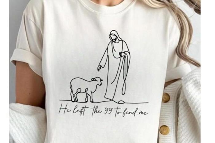 He Left the 99 to Find Me Christian Graphic Tee Bible Verse Faith Shirt, Religious Jesus T-Shirt