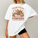  Farm Fresh Pumpkin Hand Picked Daily Trendy Fall Graphic Tee Vintage Autumn Harvest T-Shirt