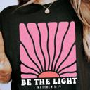  Be the Light Christian Graphic Tee Matthew 5:14 Bible Verse Inspirational Black T-Shirt