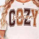  Cozy Season Graphic Tee Fall Autumn Lounge Shirt, Vintage Retro Comfort Style for Women