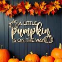  A little pumpkin is on the way - Wooden Sign