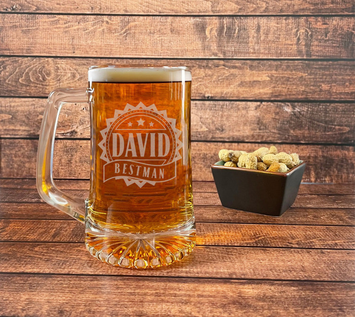Personalized Glass Beer Stein