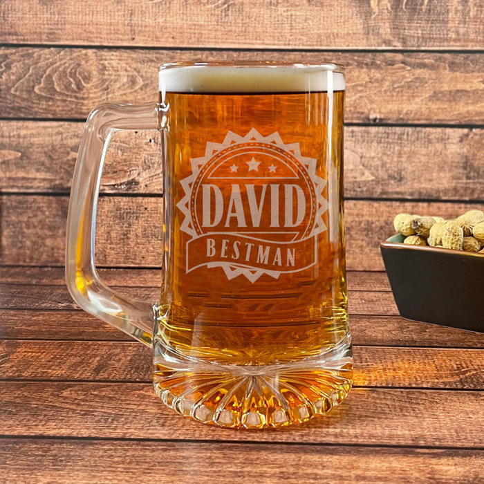 Personalized Glass Beer Stein