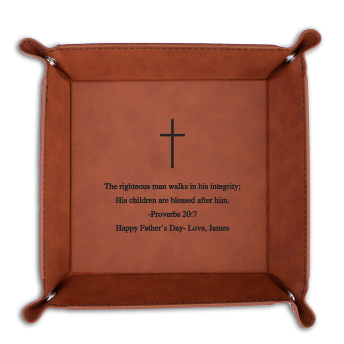 Personalized Leather Tray for Dad