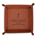 Proverbs Personalized Leather Tray for Dad