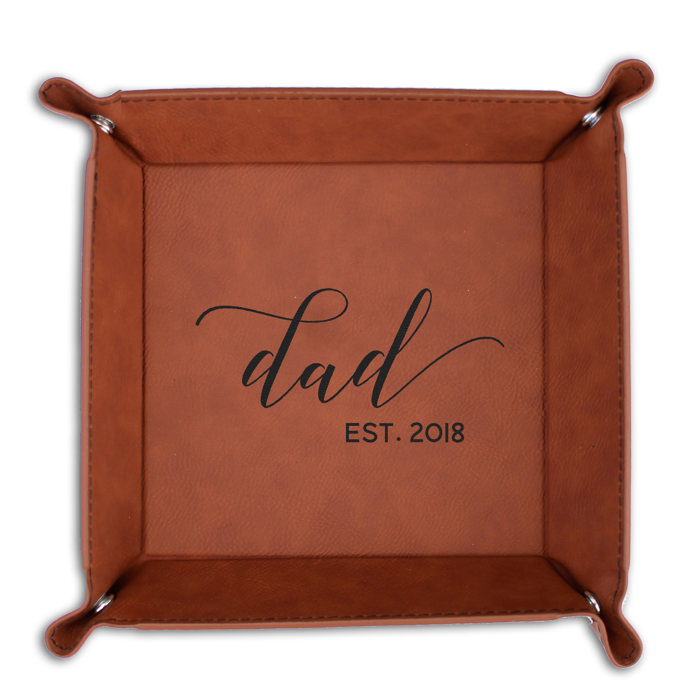 Personalized Leather Tray for Dad