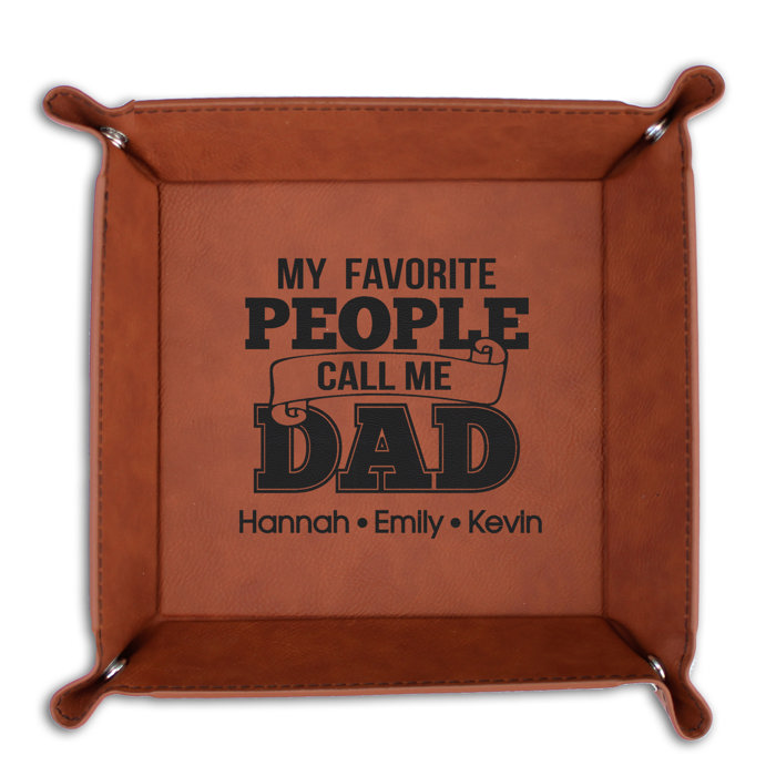 Personalized Leather Tray for Dad