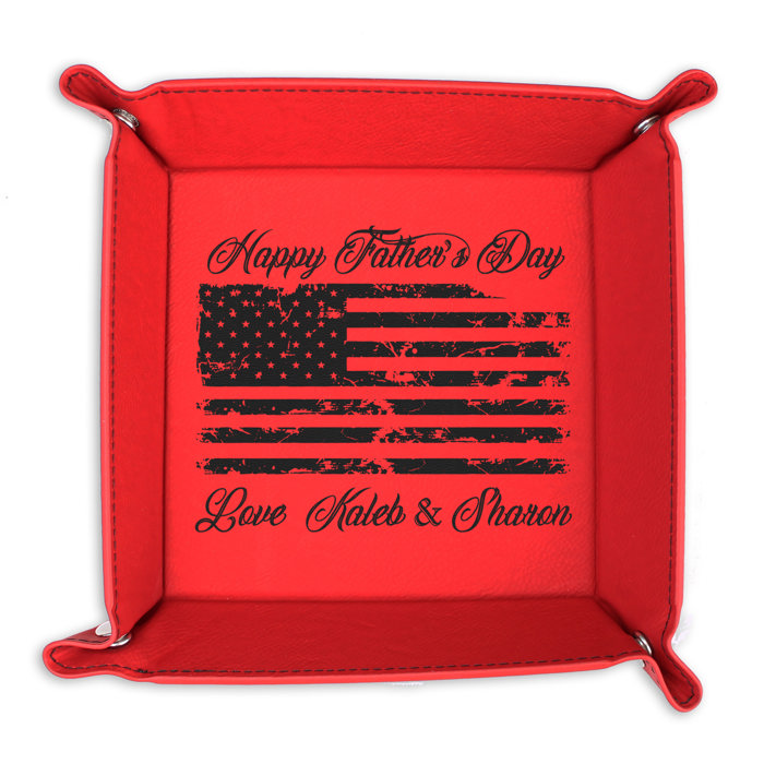 Personalized Leather Tray for Dad