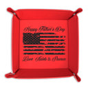 American Flag Personalized Leather Tray for Dad