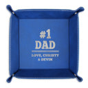 #1 DAD Personalized Leather Tray for Dad
