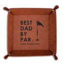 Best Dad by Par Personalized Leather Tray for Dad