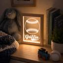 Baseball Kids Personalized Acrylic Night Light Frame