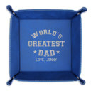 World's Greatest Dad Personalized Leather Tray for Dad