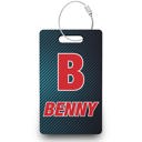 Blue Carbon Fiber Baseball Bag Tag