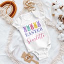 Bunny Peep White Personalized Easter Onesie